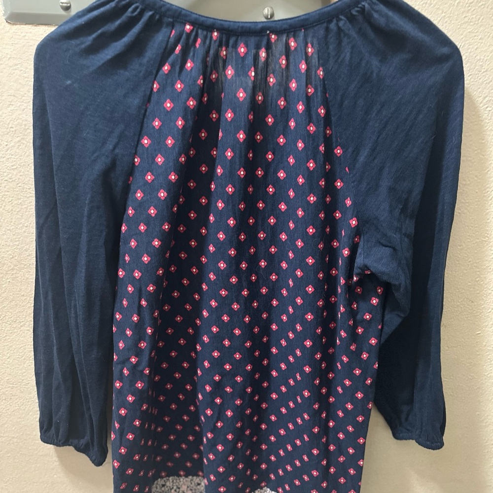 Vintage America Dark Blue Embroidered Blouse - Picture 3 of 4